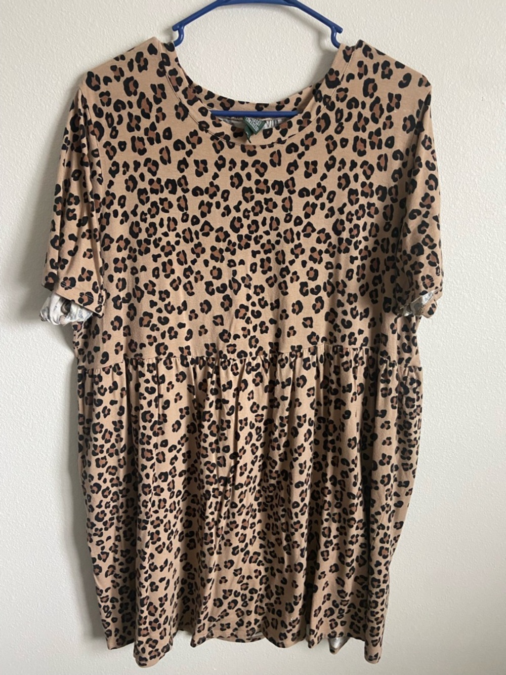 Cheetah baby doll sleeves dress - XXL